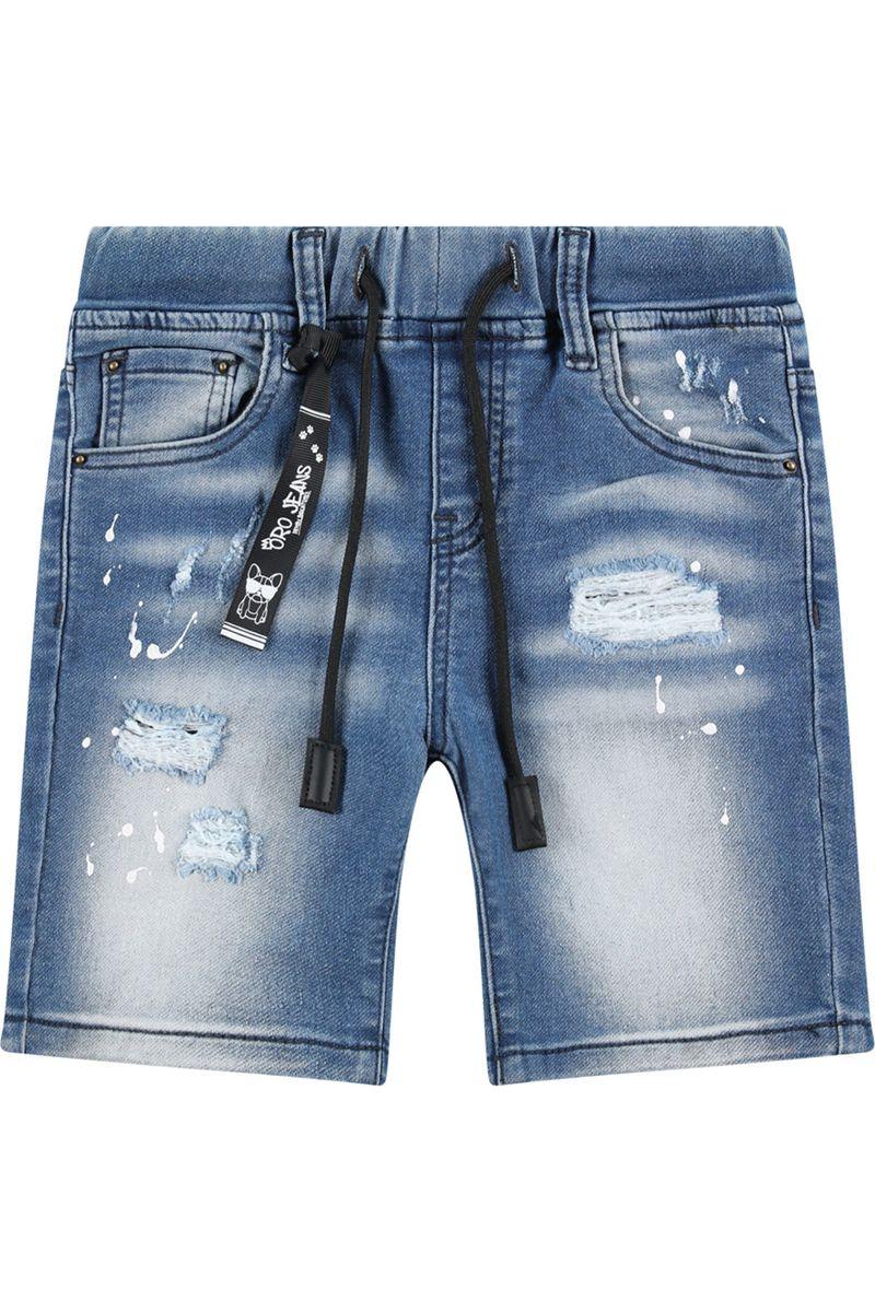 מכנסי ג'ינס ORO קצרים זריקות צבע לילדים