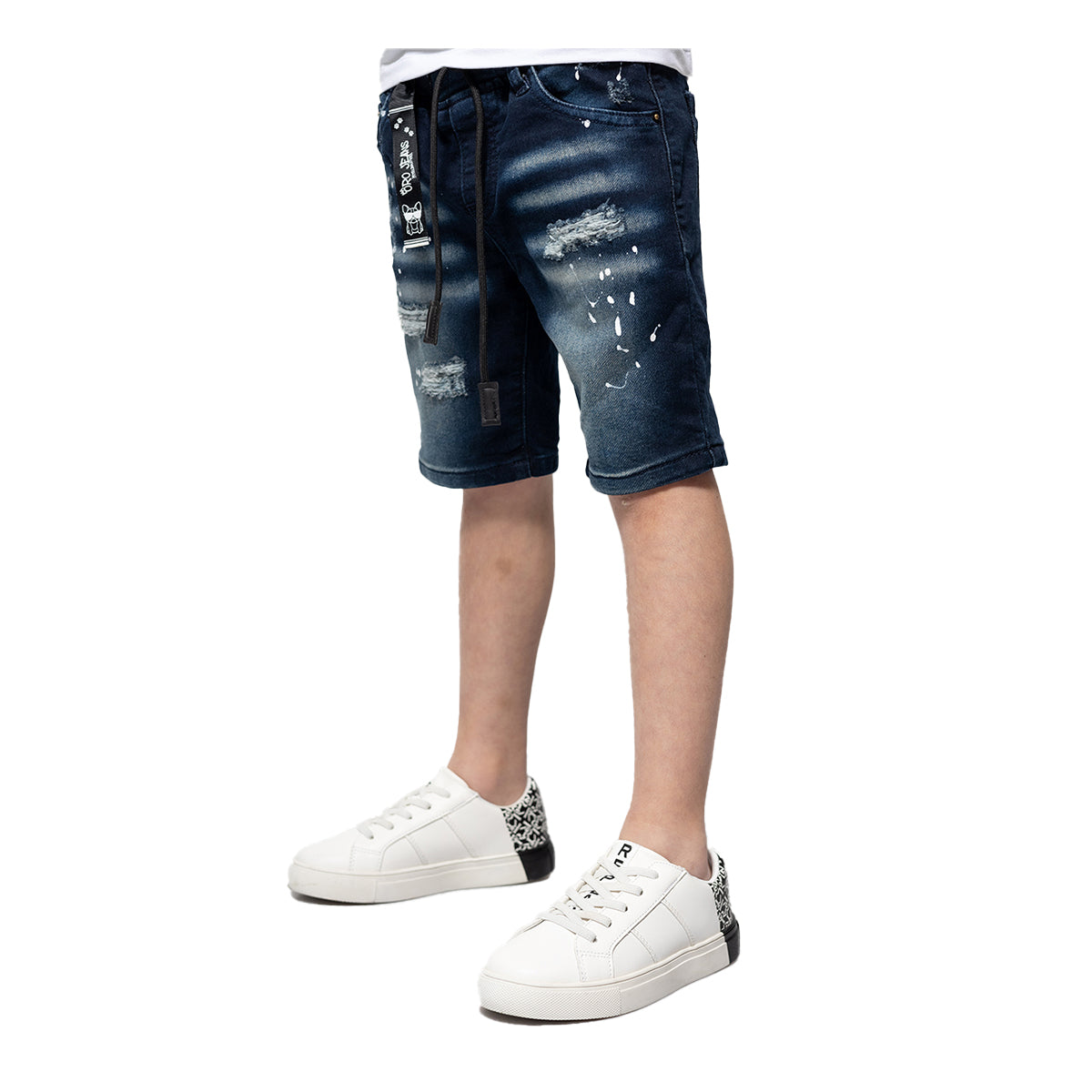 מכנסי ג'ינס ORO קצרים זריקות צבע לילדים