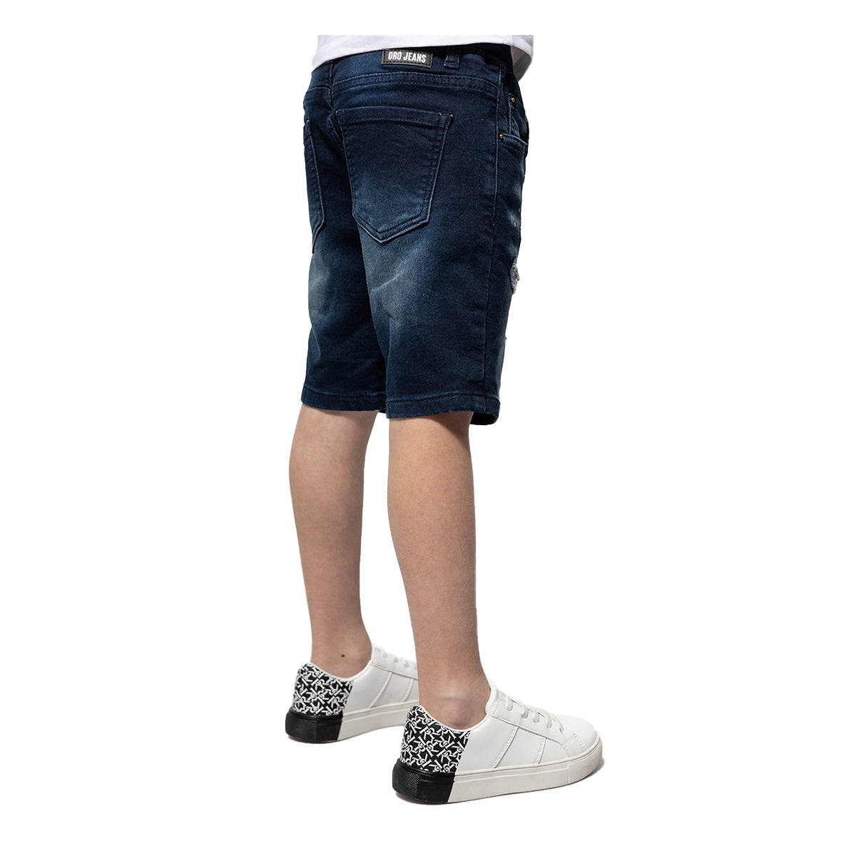מכנסי ג'ינס ORO קצרים זריקות צבע לילדים
