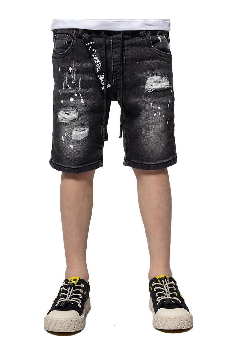 מכנסי ג'ינס ORO קצרים זריקות צבע לילדים