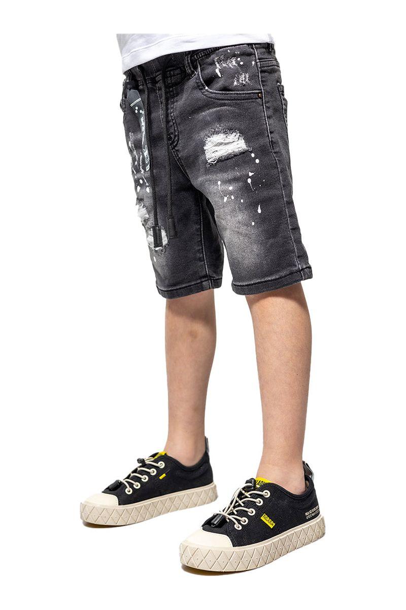 מכנסי ג'ינס ORO קצרים זריקות צבע לילדים