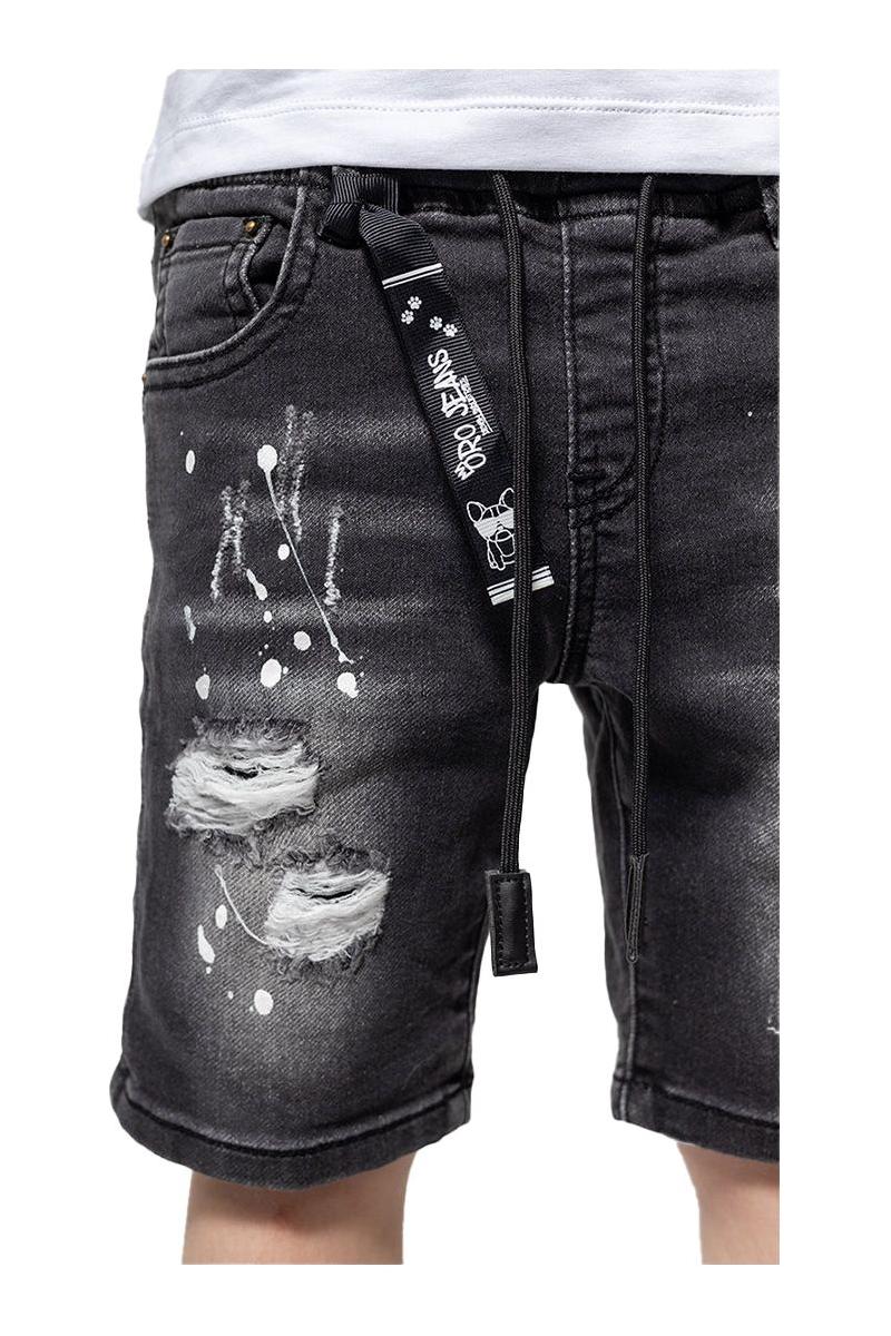 מכנסי ג'ינס ORO קצרים זריקות צבע לילדים