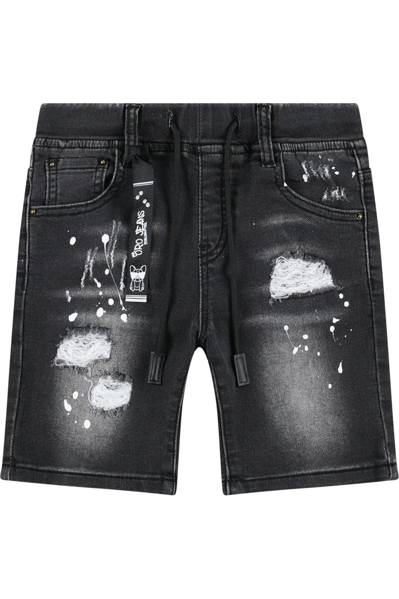 מכנסי ג'ינס ORO קצרים זריקות צבע לילדים