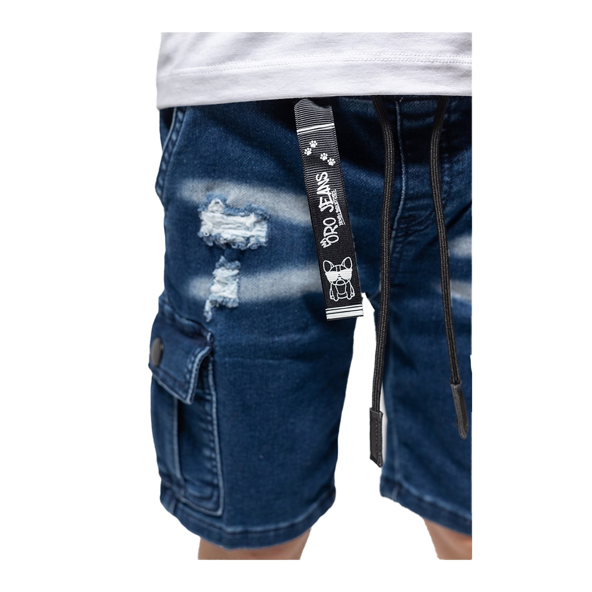 מכנסי ג'ינס ORO קצרים כיסים בצדדים לילדים