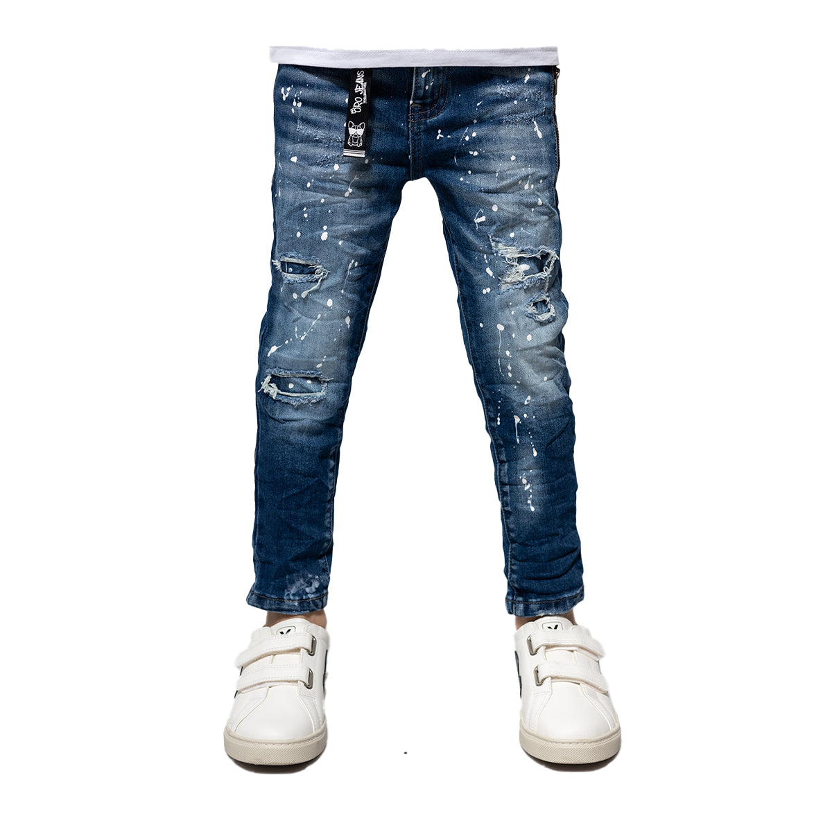 מכנסי ג'ינס ORO זריקות צבע לילדים