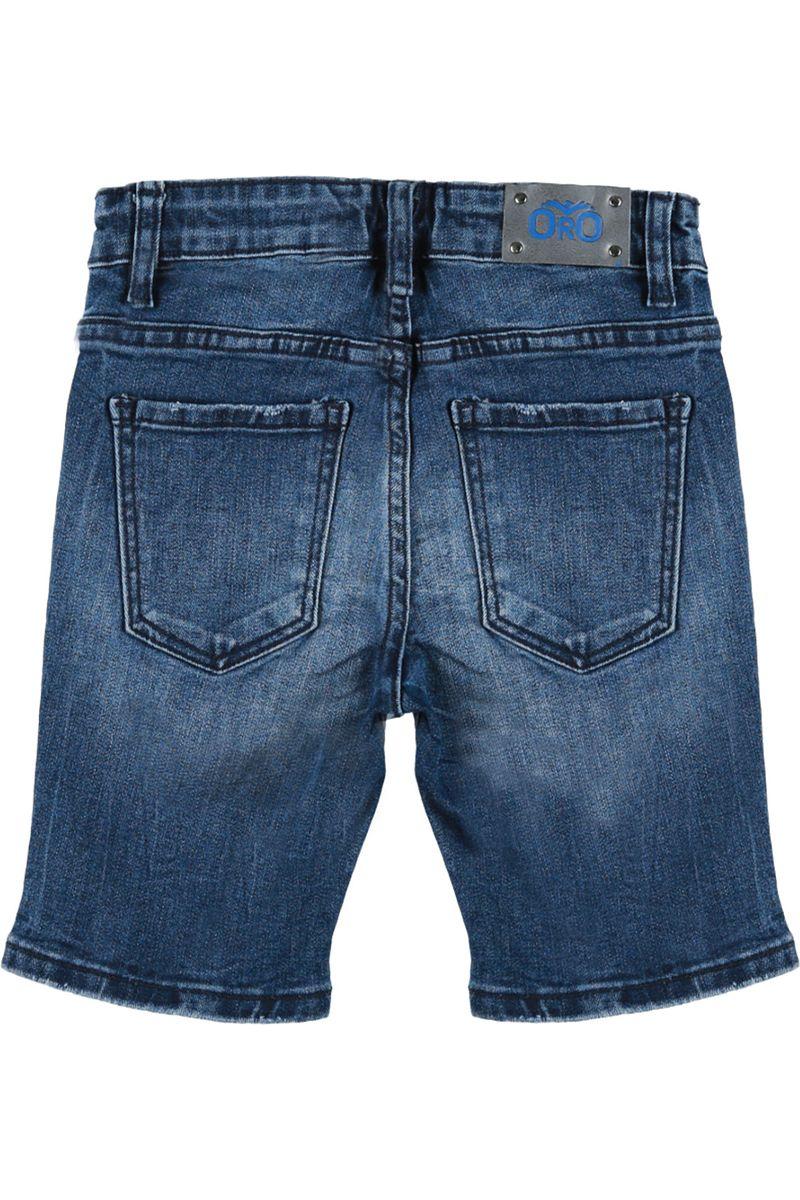 מכנסי ג'ינס קצר ORO לילדים כחול כהה