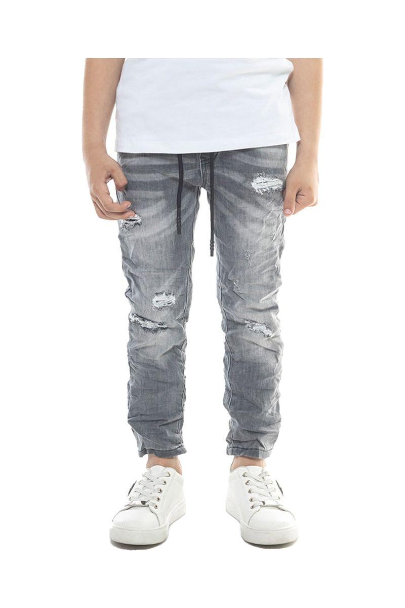 ג'ינס קרעים עם שרוכים ORO בנים