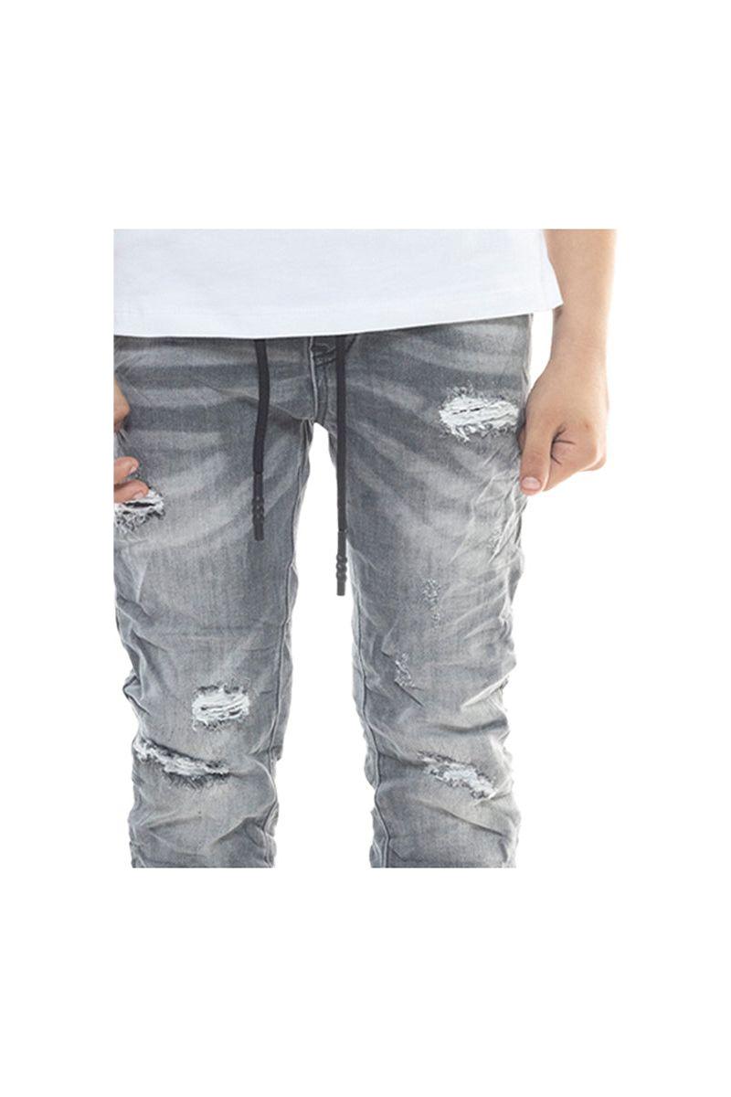 ג'ינס קרעים עם שרוכים ORO בנים