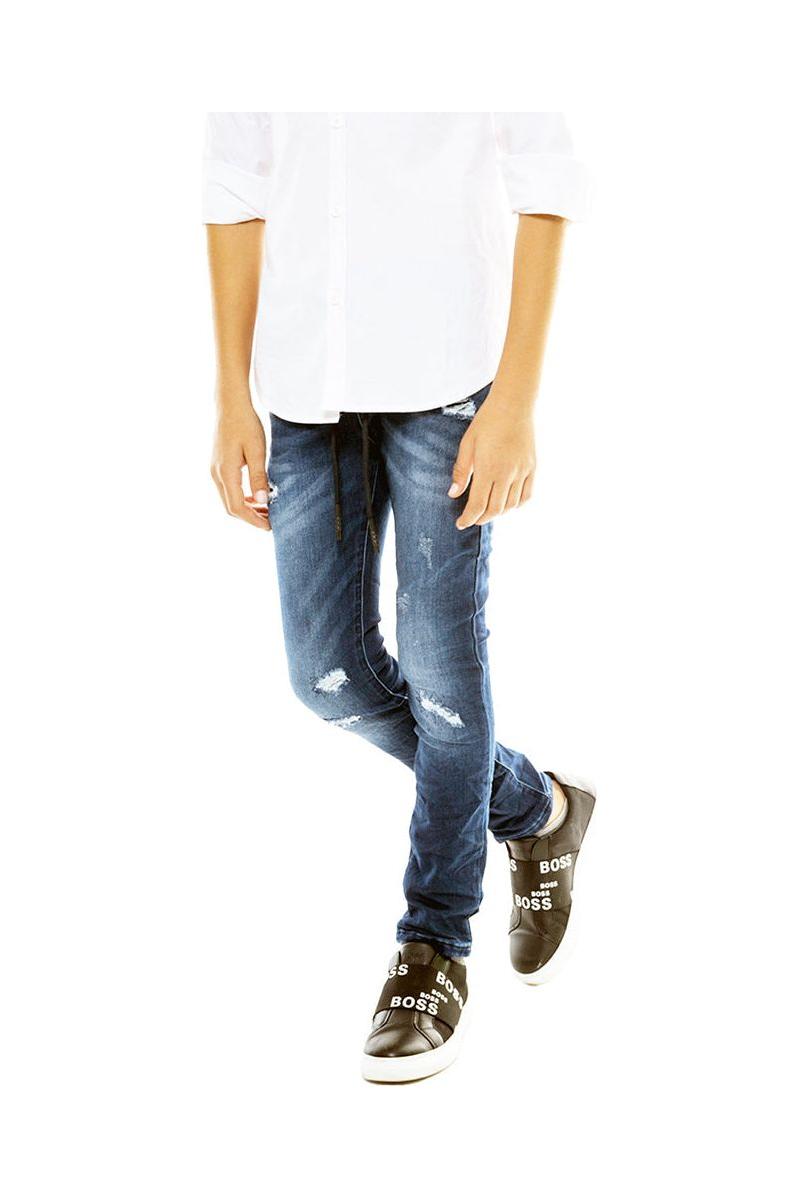 ג'ינס קרעים עם שרוכים ORO בנים