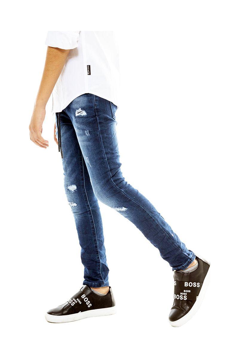 ג'ינס קרעים עם שרוכים ORO בנים