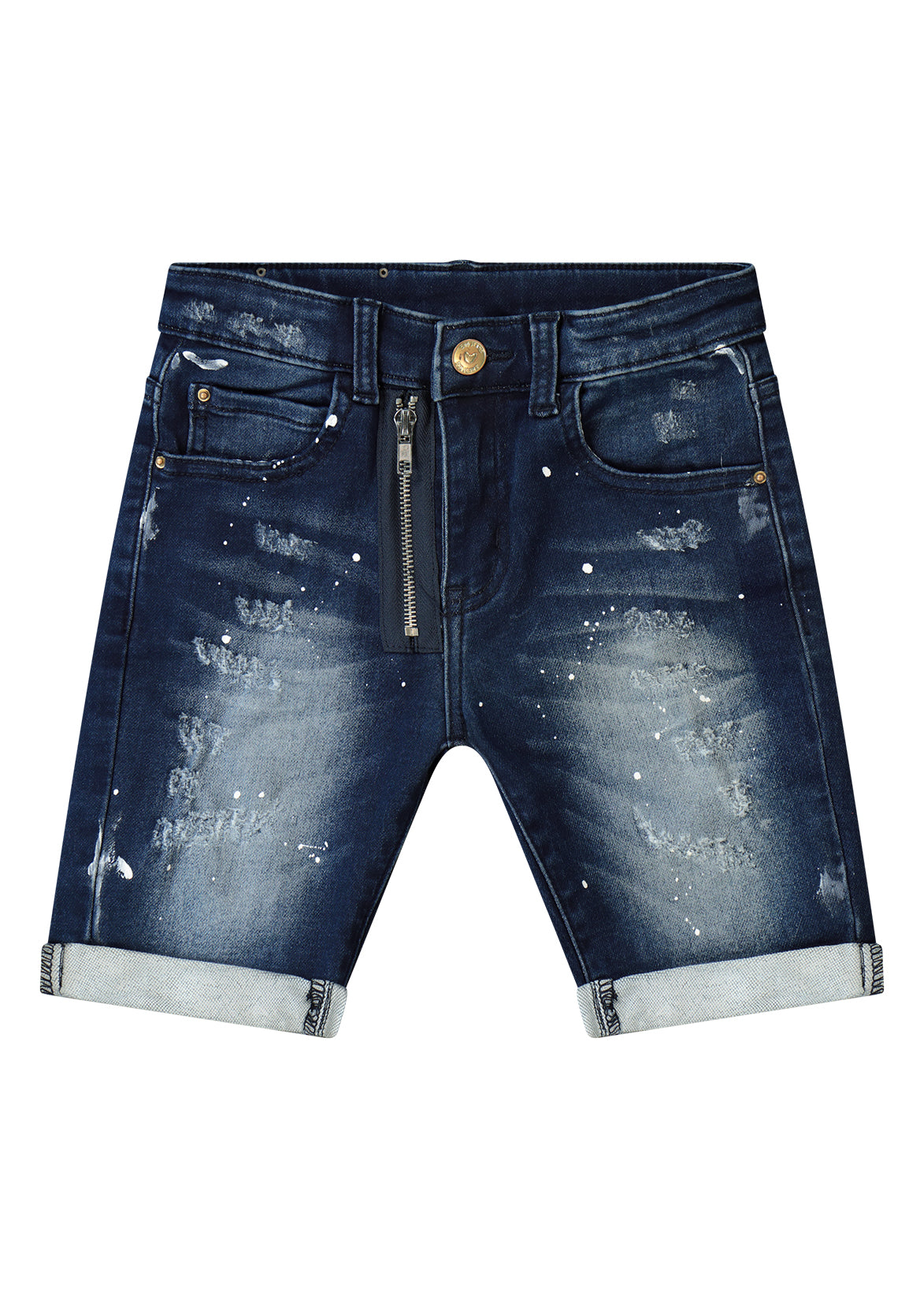 ברמודה משופשפת עם קפל ורוכסן כפול ORO בנים Blue / 2Y