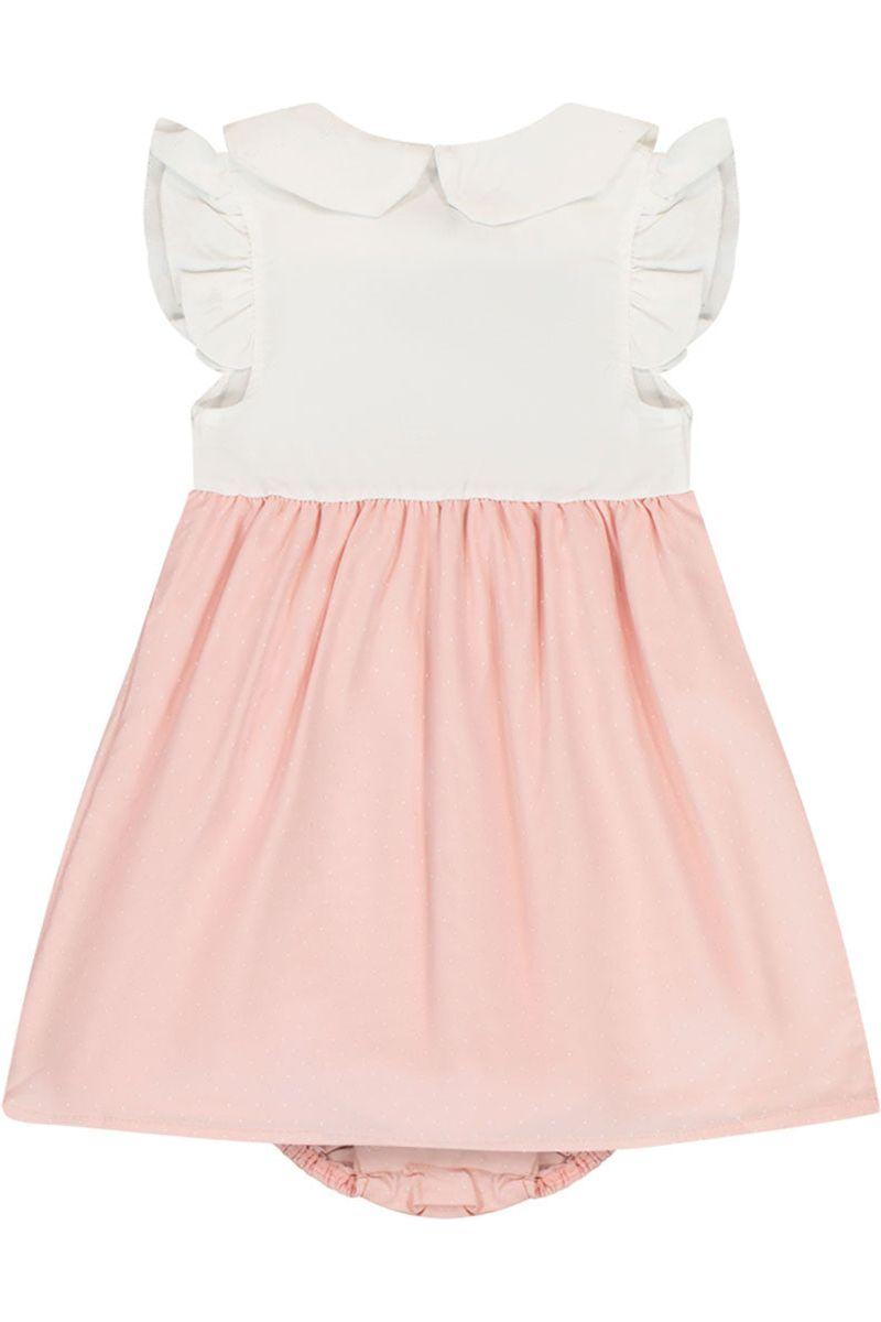 שמלת צווארון ORO קשירות מקדימה לתינוקות