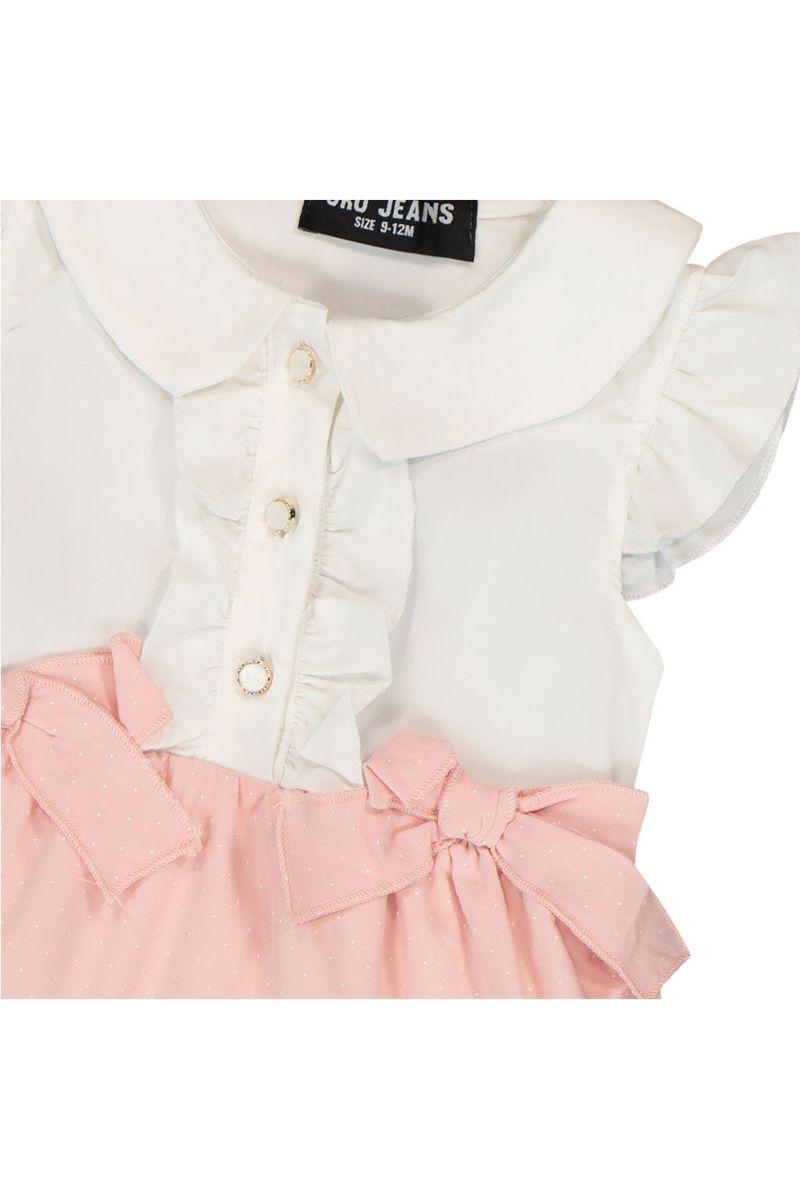 שמלת צווארון ORO קשירות מקדימה לתינוקות