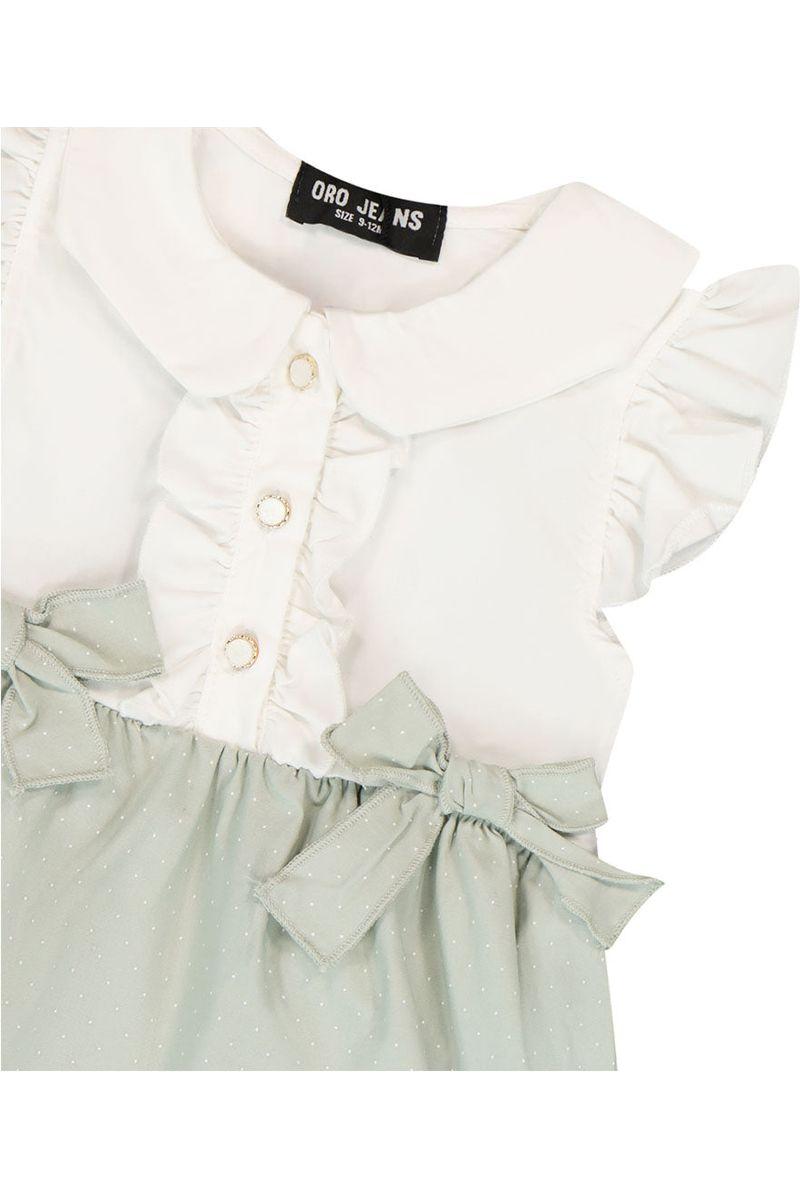 שמלת צווארון ORO קשירות מקדימה לתינוקות