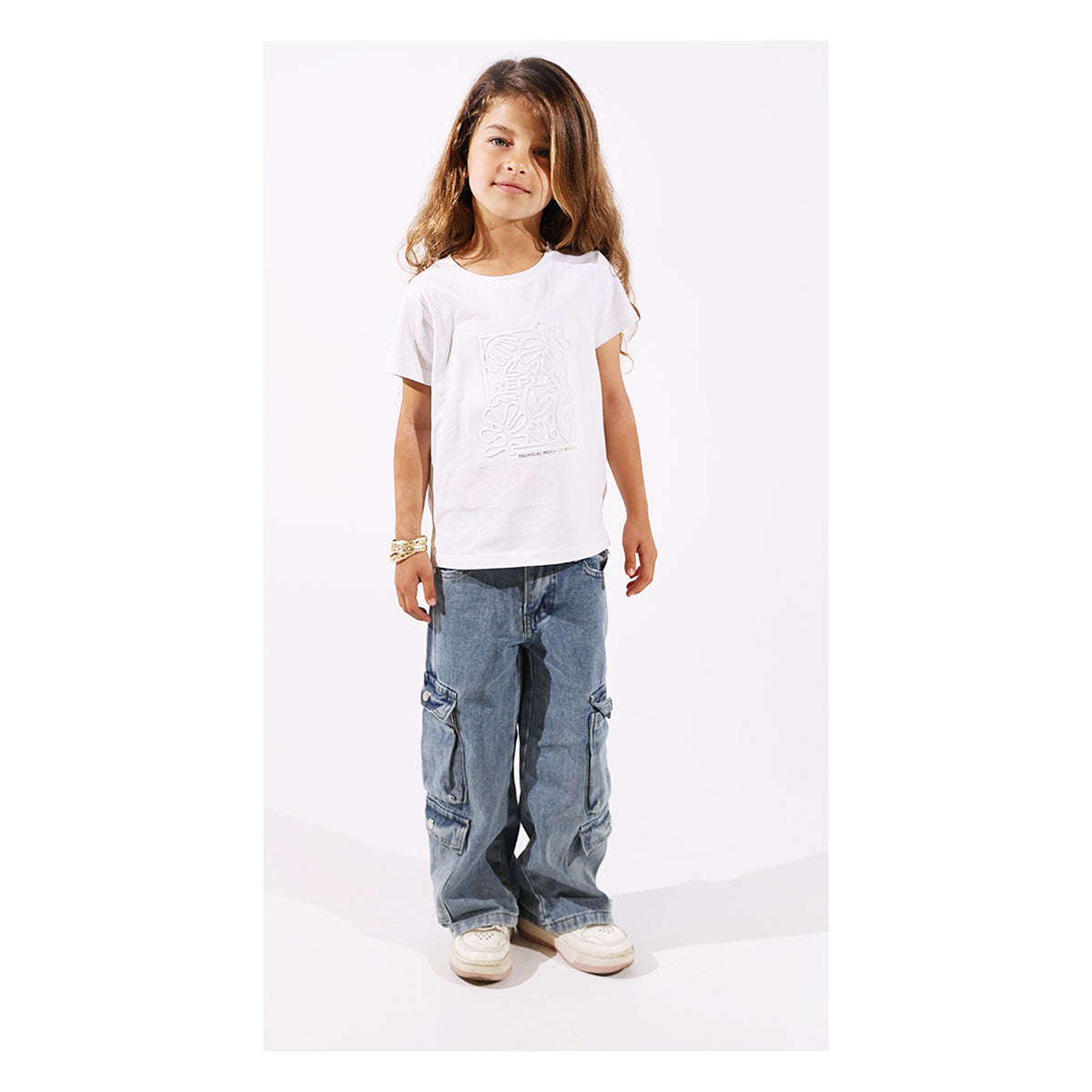מכנסי ג'ינס ORO כיסים בצדדים לילדות
