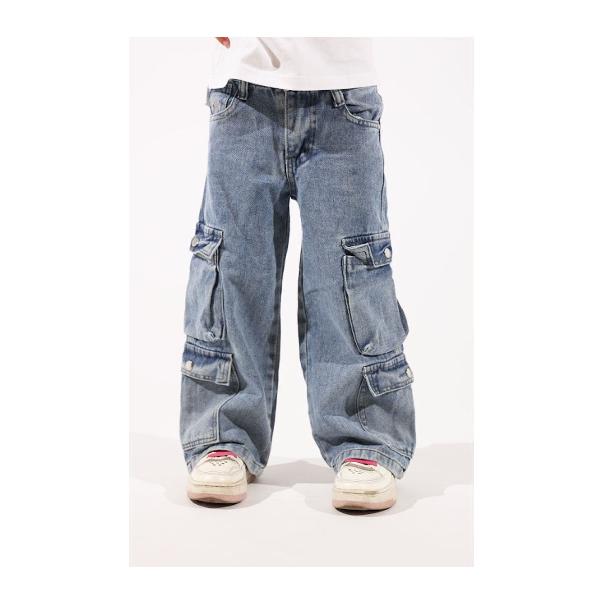 מכנסי ג'ינס ORO כיסים בצדדים לילדות