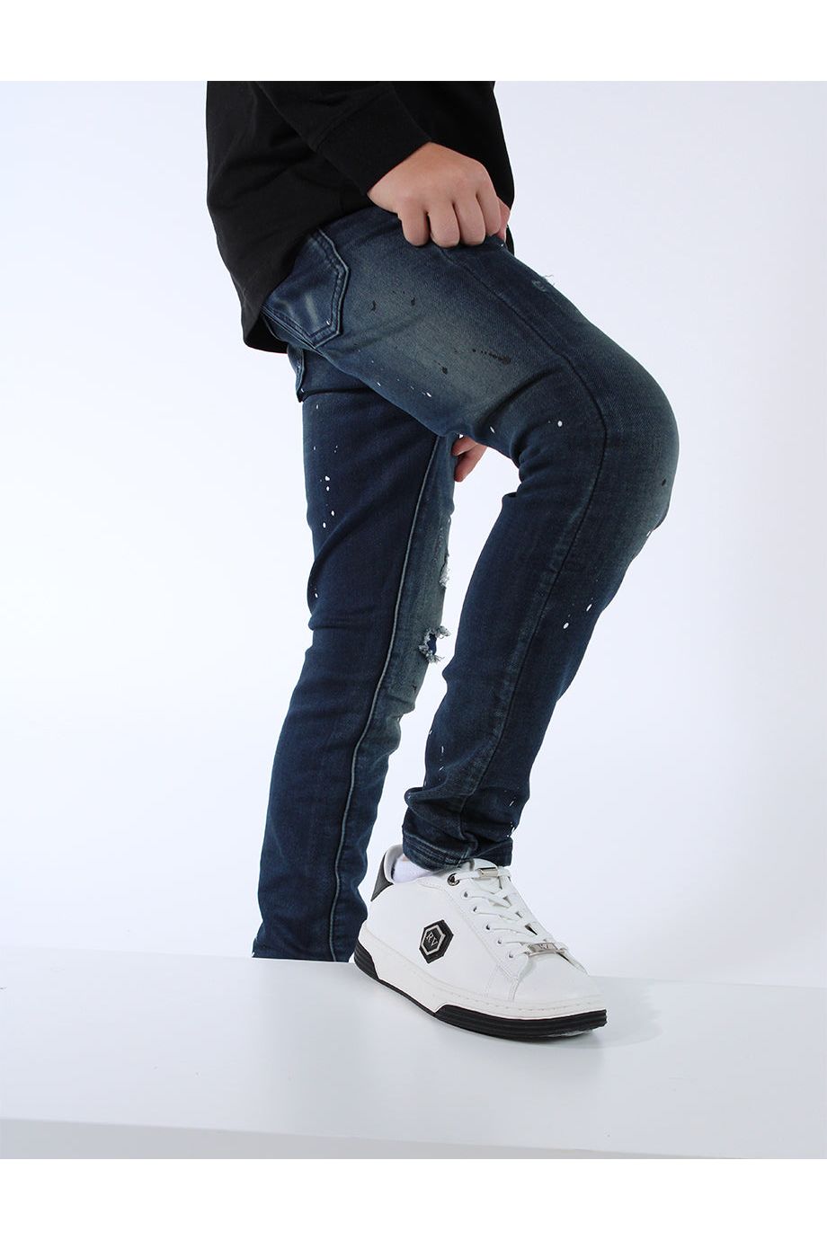 מכנסי ג'ינס ORO קרע בברך לילדים