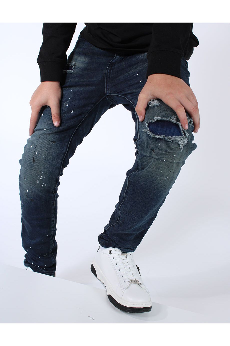 מכנסי ג'ינס ORO קרע בברך לילדים