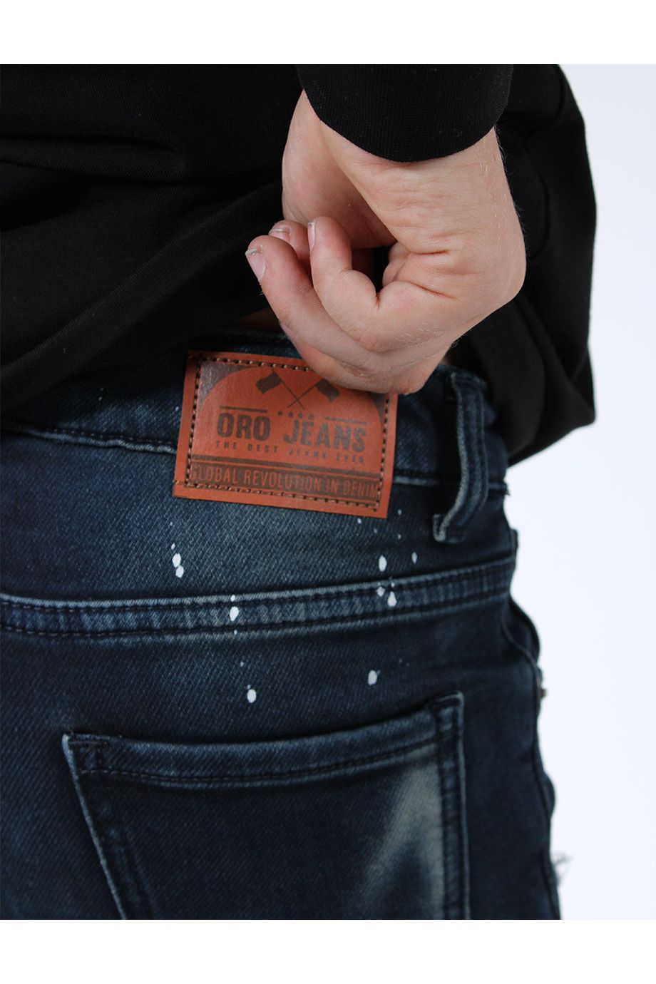 מכנסי ג'ינס ORO קרע בברך לילדים