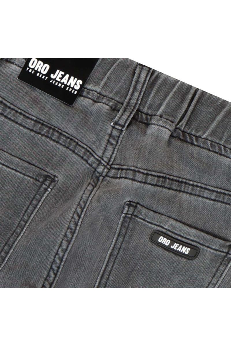 מכנסי ג'ינס ORO גומי במותן לילדים Black / 4Y