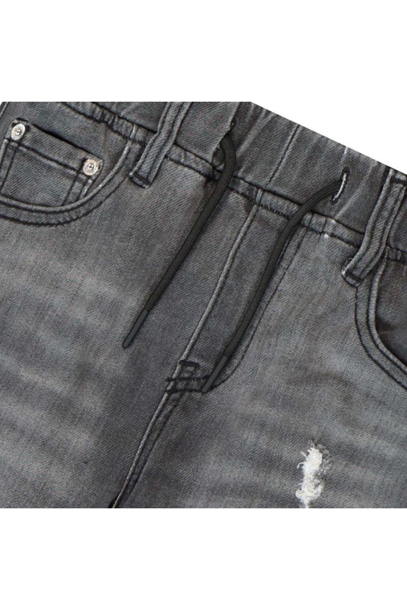 מכנסי ג'ינס ORO גומי במותן לילדים Black / 4Y