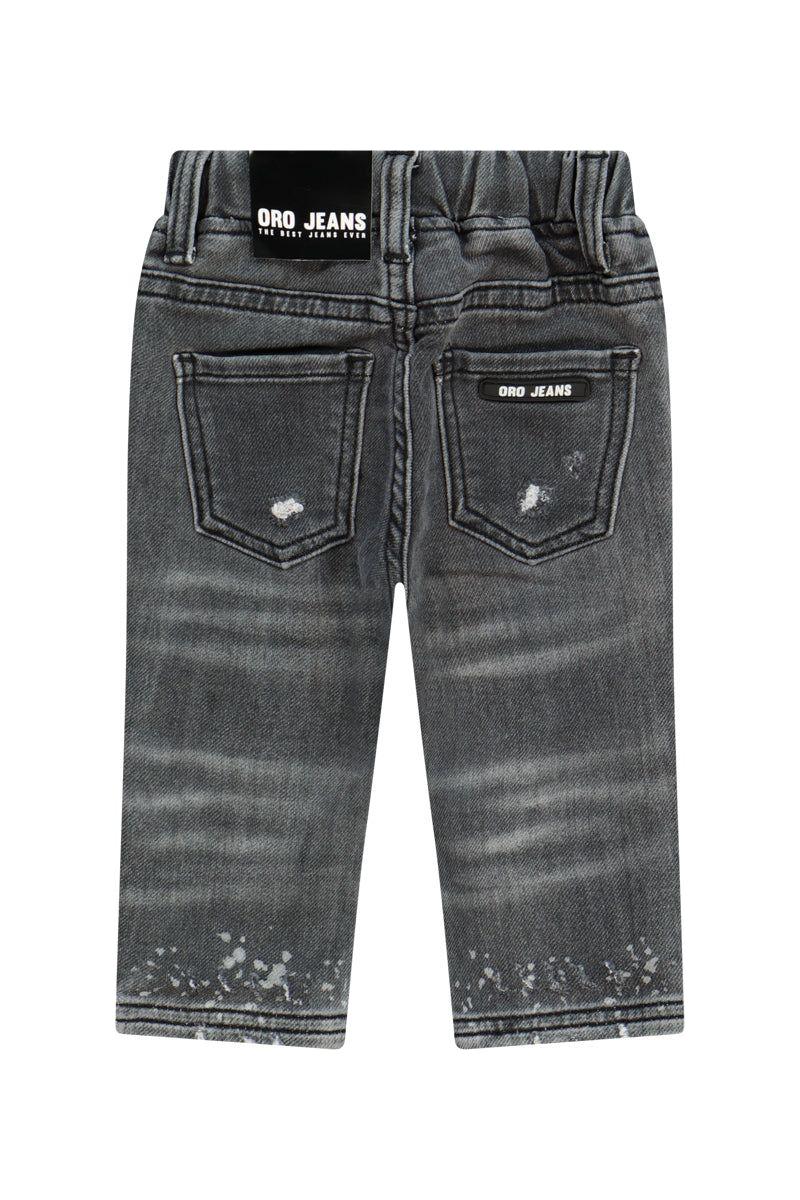 מכנסי ג'ינס ORO גומי במותן לתינוקות Black / 3-6M