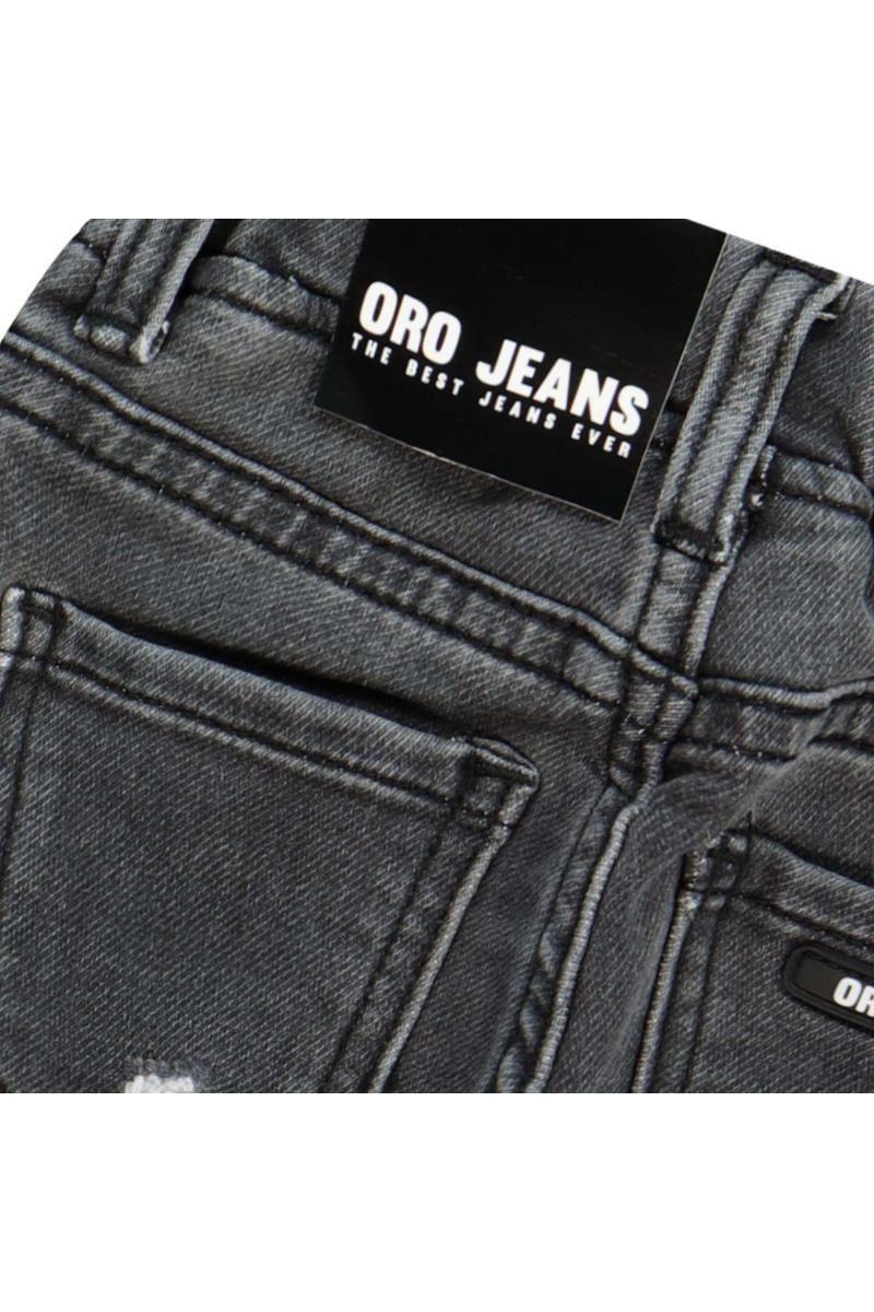 מכנסי ג'ינס ORO גומי במותן לתינוקות Black / 3-6M