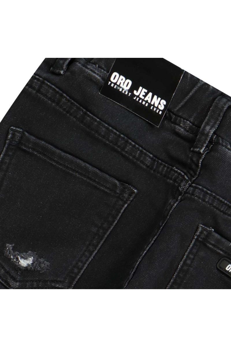 מכנסי ג'ינס ORO גומי במותן לתינוקות Black / 3-6M