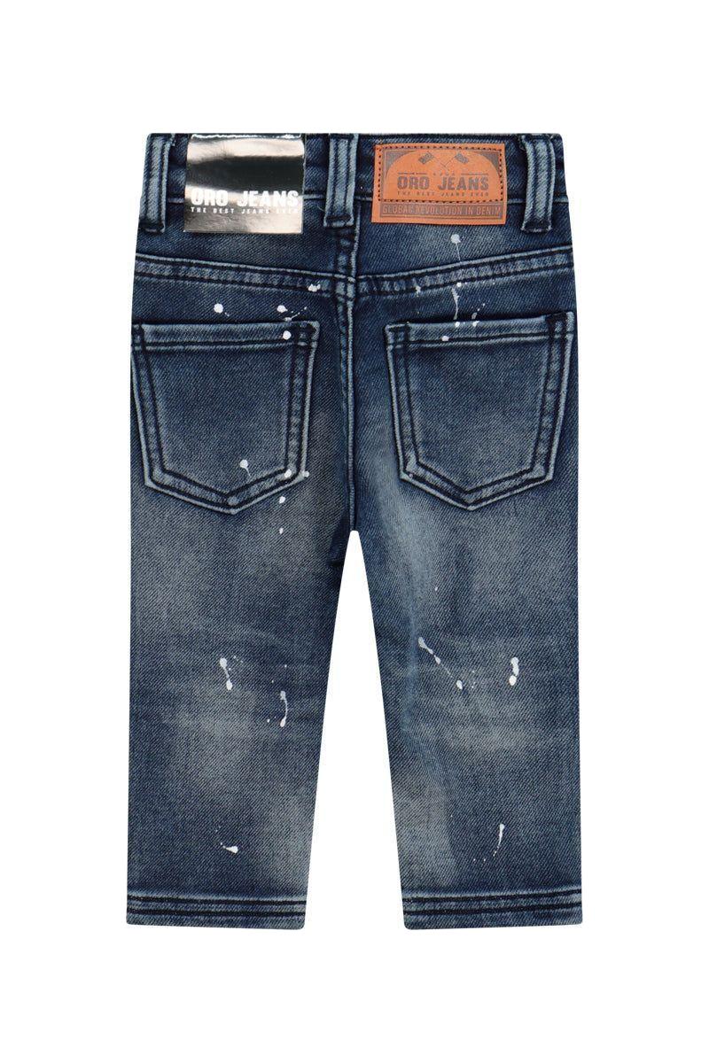 מכנסי ג'ינס ORO בעיצוב שטיפה לתינוקות Blue / 3-6M