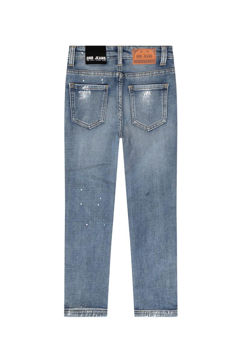 מכנסי ג'ינס ORO קרעים לילדים Blue / 4Y