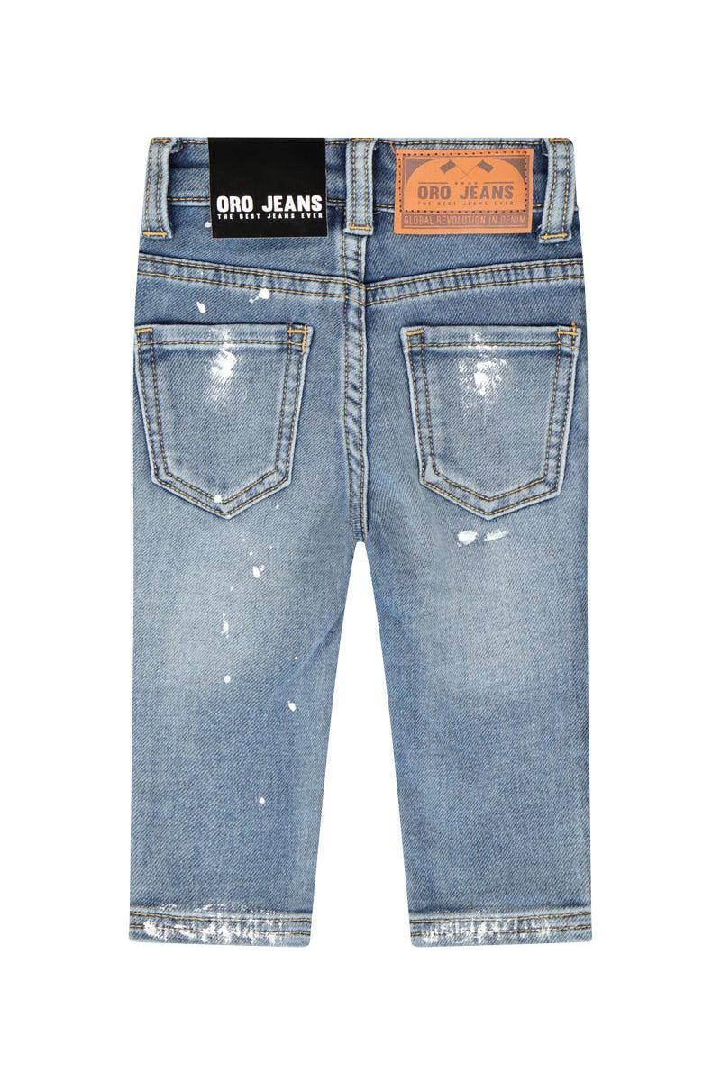 מכנסי ג'ינס ORO קרעים לתינוקות Blue / 3-6M