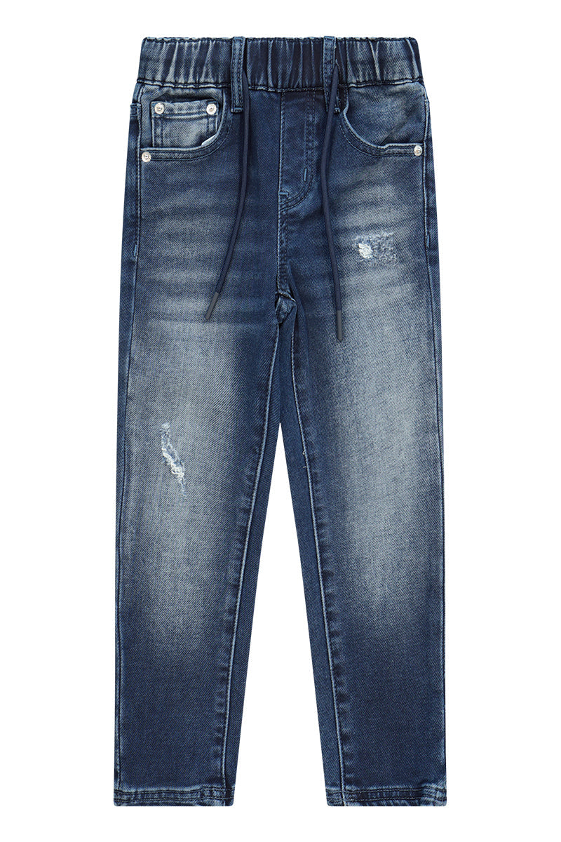מכנסי ג'ינס ORO קרע בצד לילדים BLUE / 4Y