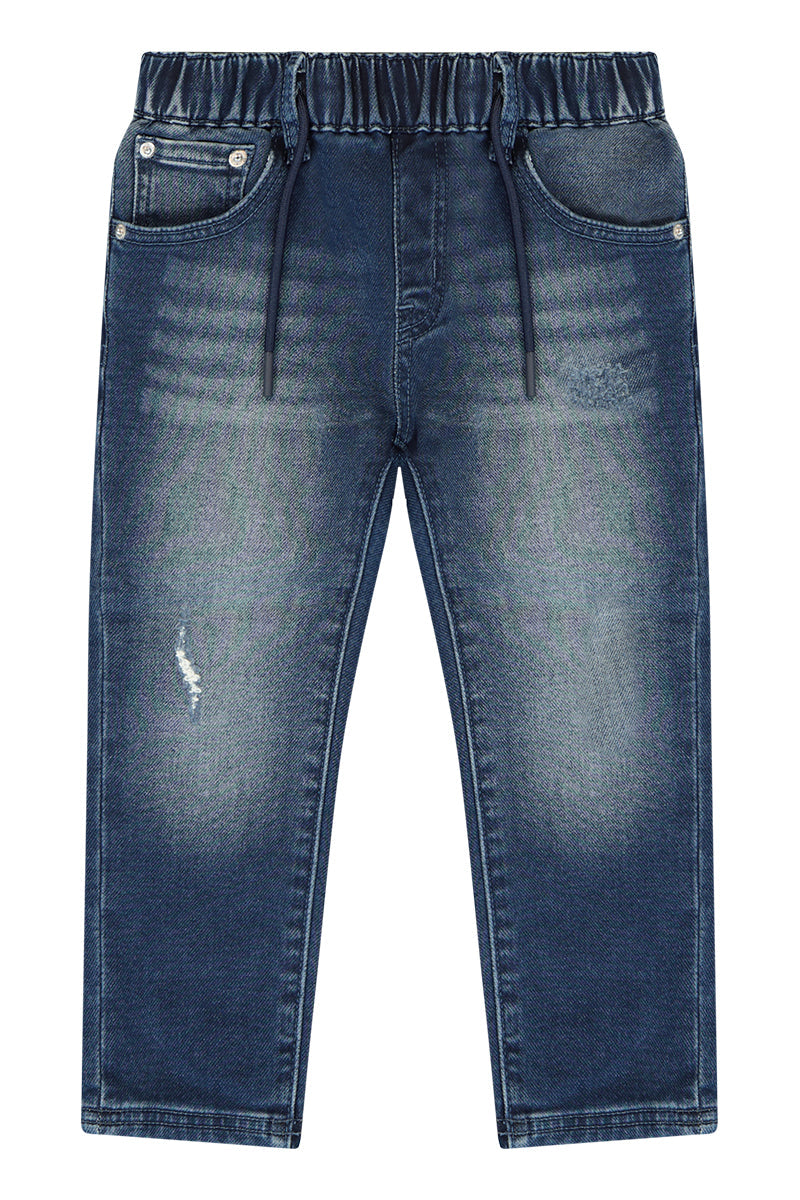 מכנסי ג'ינס ORO קרע בצד לתינוקות BLUE / 3-6M