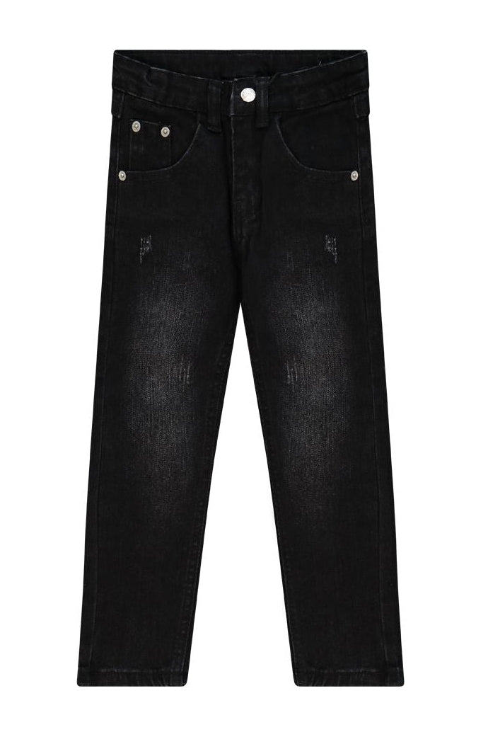 מכנסי ג'ינס ORO משופשף לתינוקות BLACK / 3-6M