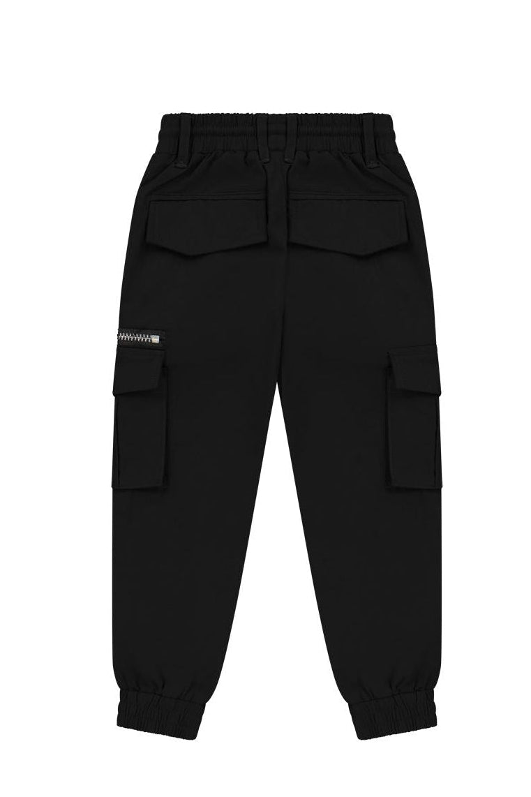 מכנסי דגמ"ח ORO כיסים בצדדים לילדים BLACK / 4Y