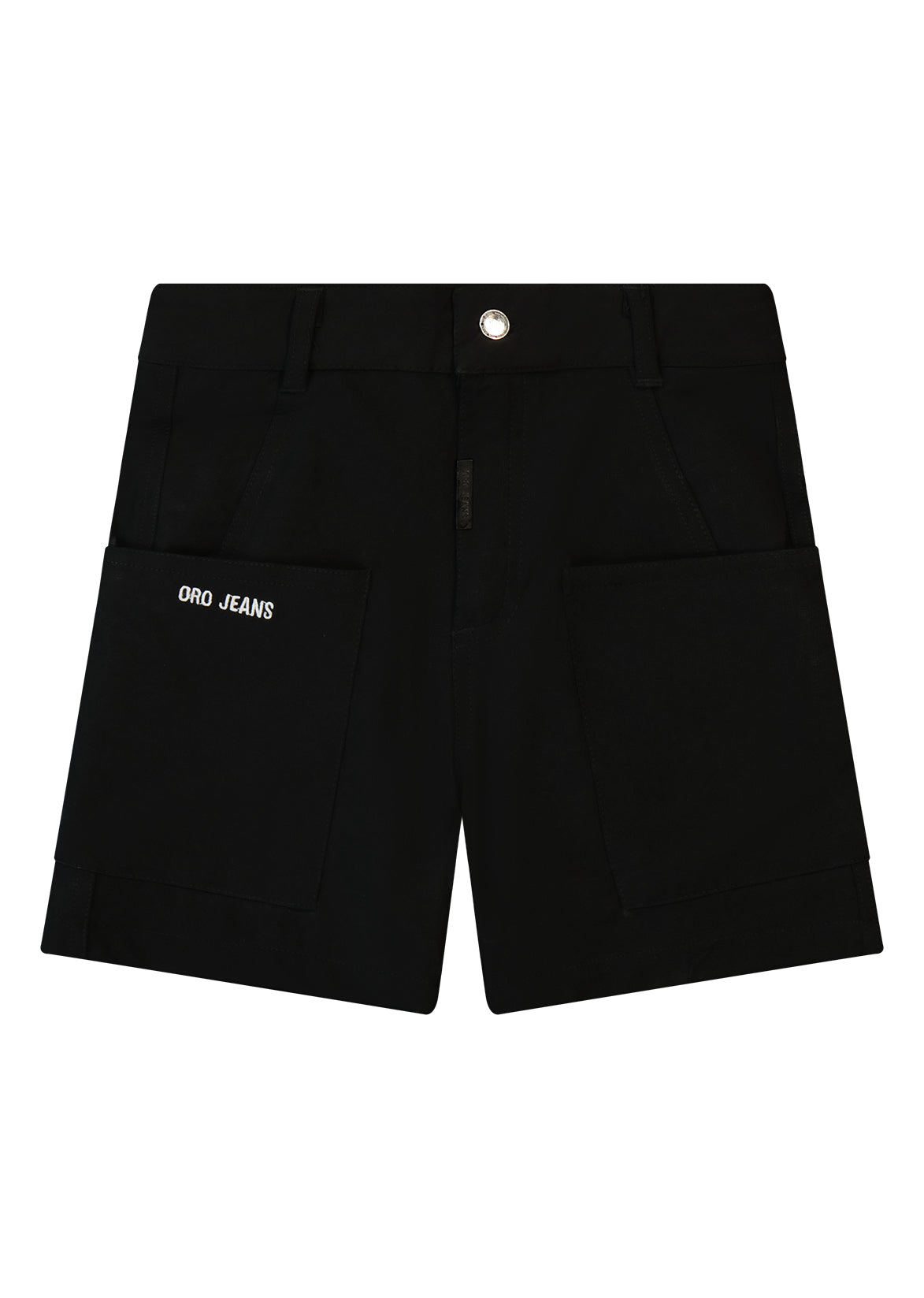 ברמודה ORO כיסי טלאי רחבים בחזית וכיס צד מודגש לילדים BLACK / 2Y