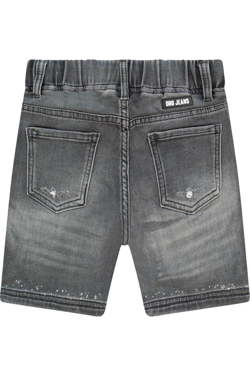 מכנסי ברמודה ג'ינס ORO גומי במותן לילדים Black / 4Y