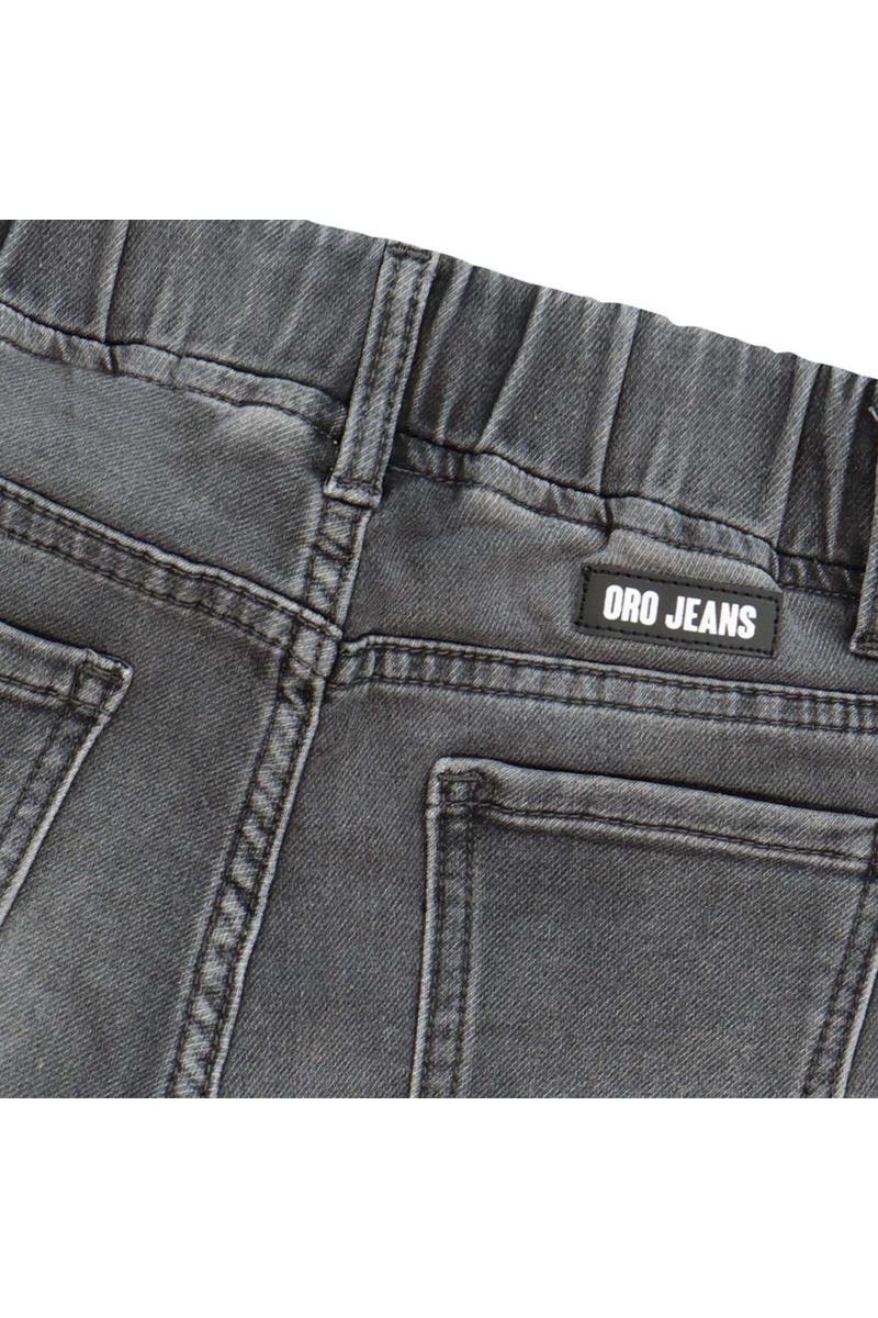 מכנסי ברמודה ג'ינס ORO גומי במותן לילדים Black / 4Y