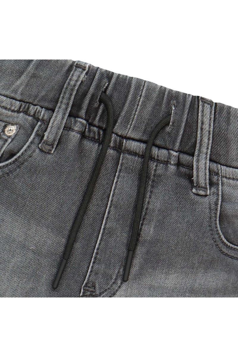 מכנסי ברמודה ג'ינס ORO גומי במותן לילדים Black / 4Y