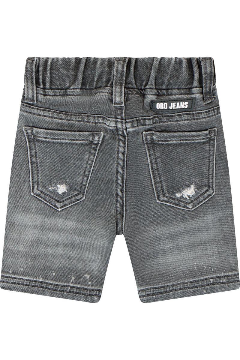 מכנסי ברמודה ג'ינס ORO גומי במותן לתינוקות Black / 3-6M