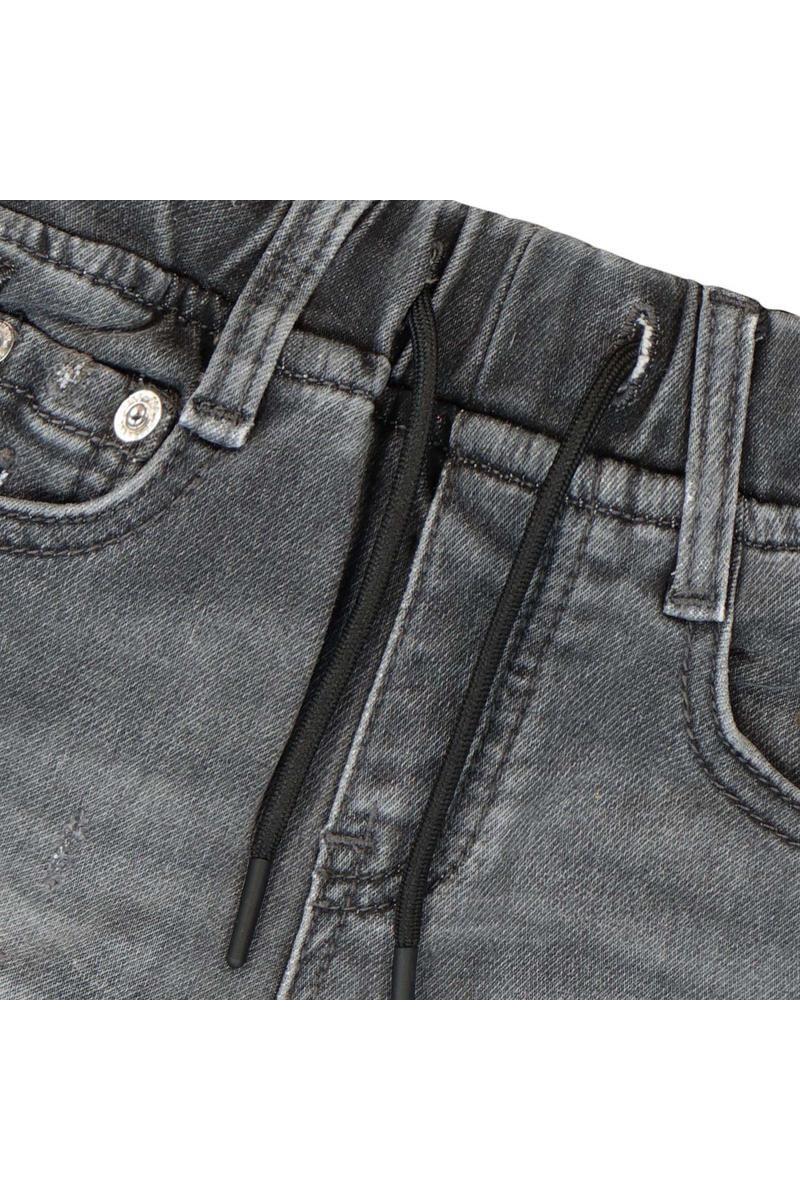 מכנסי ברמודה ג'ינס ORO גומי במותן לתינוקות Black / 3-6M