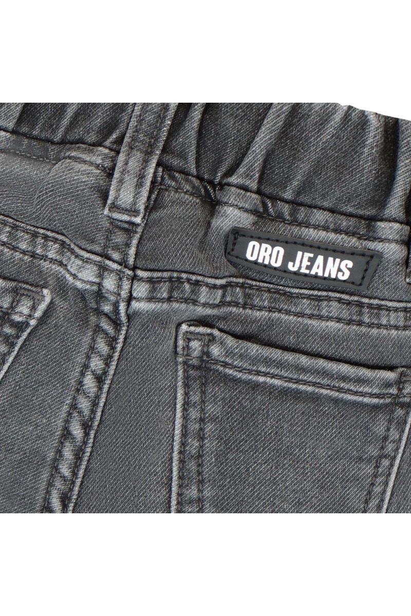 מכנסי ברמודה ג'ינס ORO גומי במותן לתינוקות Black / 3-6M