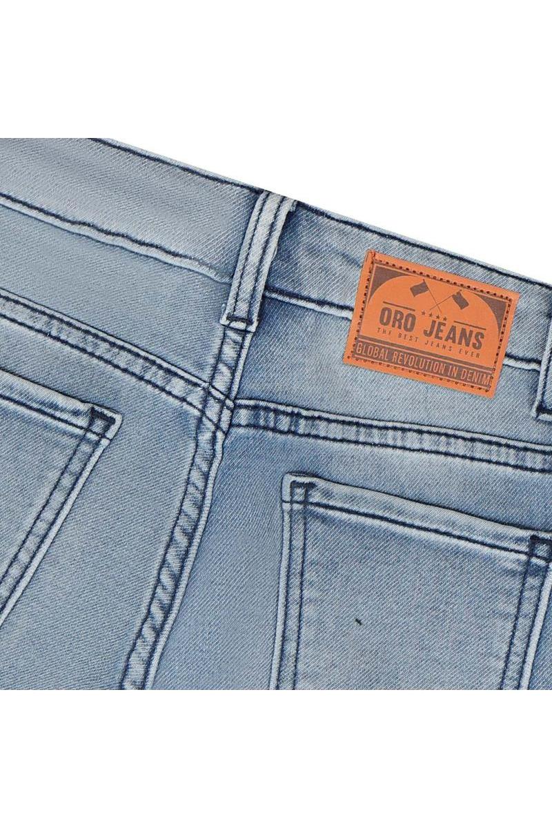 מכנסי ברמודה ג'ינס ORO משופשפים לילדים Blue / 4Y