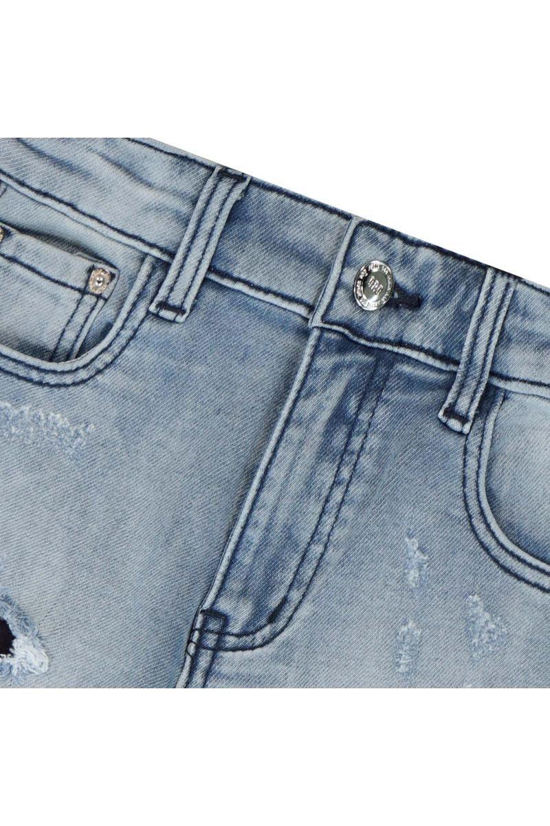 מכנסי ברמודה ג'ינס ORO משופשפים לילדים Blue / 4Y