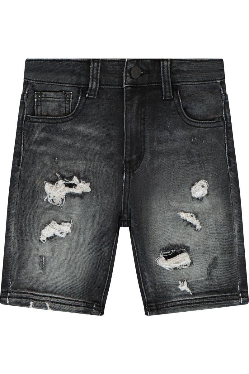 מכנסי ברמודה ג'ינס ORO משופשפים לילדים Black / 4Y