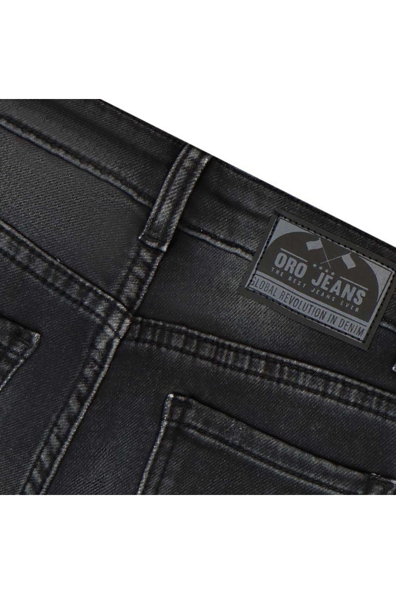 מכנסי ברמודה ג'ינס ORO משופשפים לילדים Black / 4Y