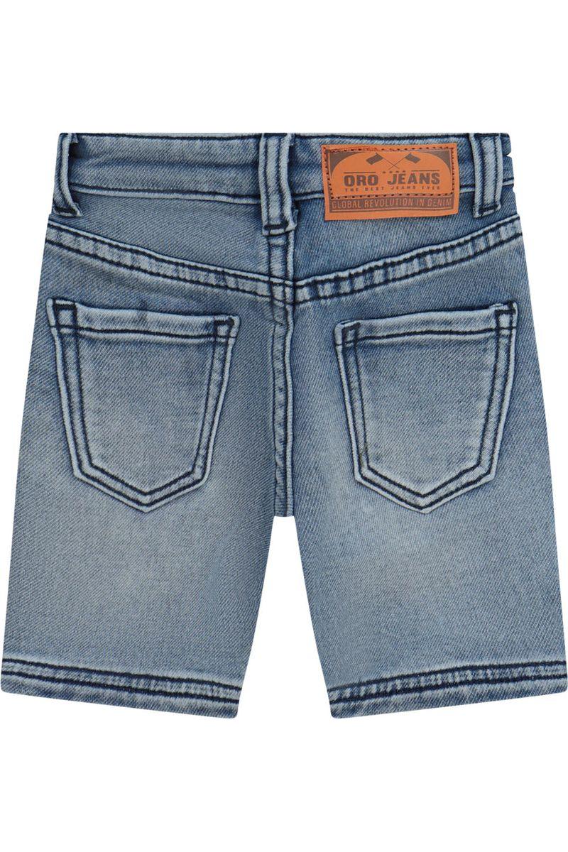 מכנסי ברמודה ג'ינס ORO משופשפים לתינוקות Blue / 3-6M