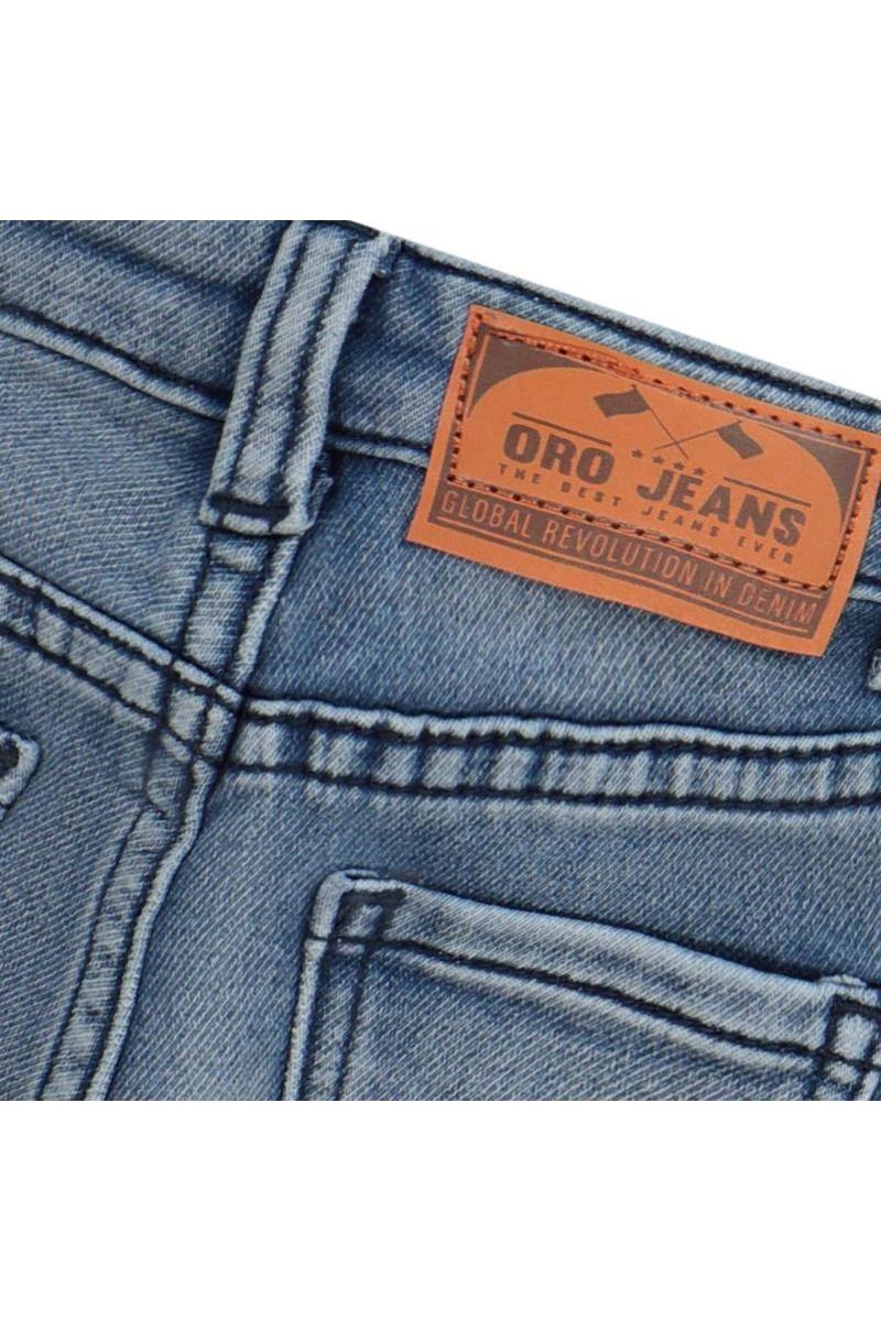 מכנסי ברמודה ג'ינס ORO משופשפים לתינוקות Blue / 3-6M