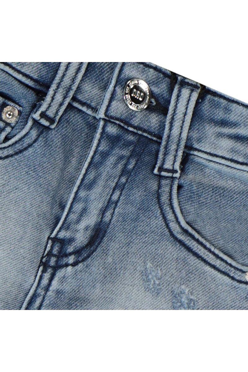 מכנסי ברמודה ג'ינס ORO משופשפים לתינוקות Blue / 3-6M