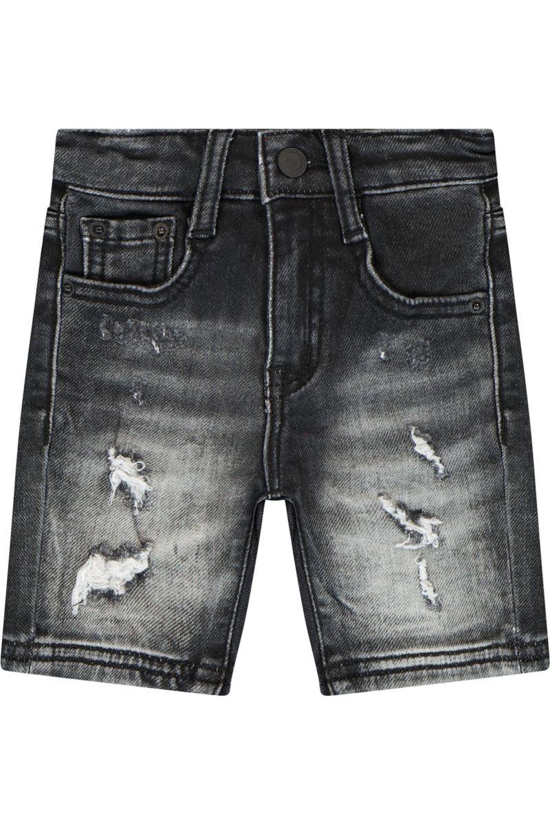 מכנסי ברמודה ג'ינס ORO משופשפים לתינוקות Black / 3-6M